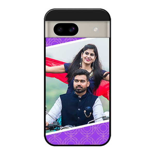 Google Pixel 8A 5G Custom Glass Phone Case - Violet Color Pattern Design