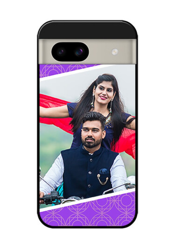 Google Pixel 8A 5G Custom Glass Phone Case - Violet Color Pattern Design