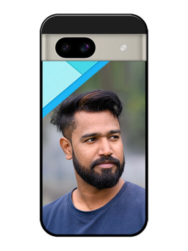 Custom Google Pixel 8A 5G Custom Glass Phone Case - Blue Pattern Design