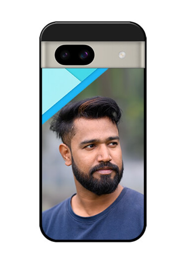 Google Pixel 8A 5G Custom Glass Phone Case - Blue Pattern Design