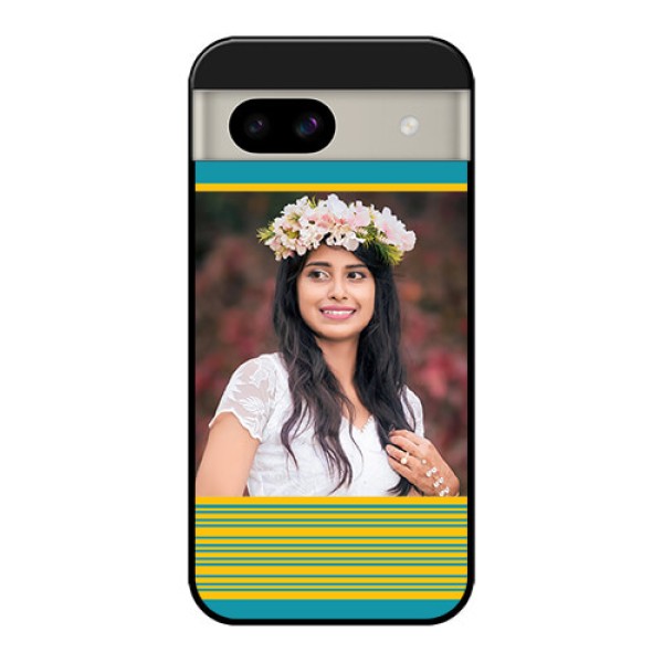 Google Pixel 8A 5G Custom Glass Phone Case - Yellow and Blue Design