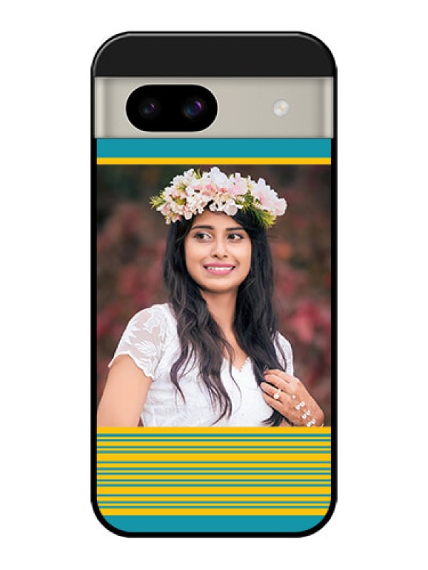 Custom Google Pixel 8A 5G Custom Glass Phone Case - Yellow and Blue Design