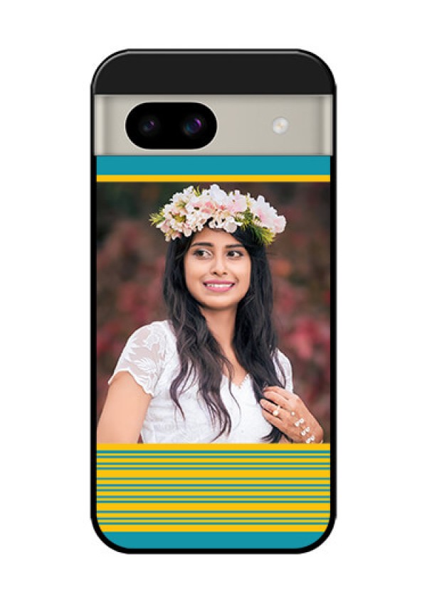 Google Pixel 8A 5G Custom Glass Phone Case - Yellow and Blue Design