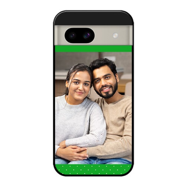 Google Pixel 8A 5G Custom Glass Phone Case - Green Pattern Design