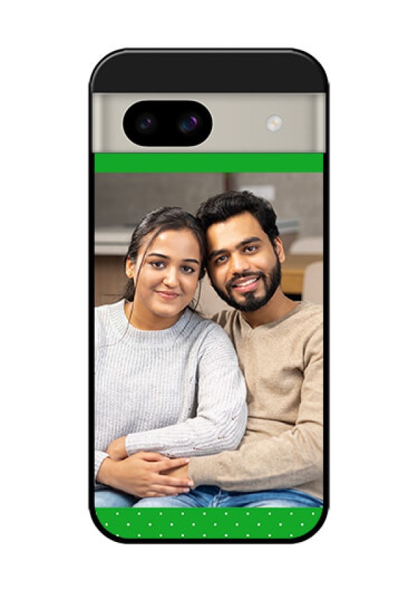 Google Pixel 8A 5G Custom Glass Phone Case - Green Pattern Design