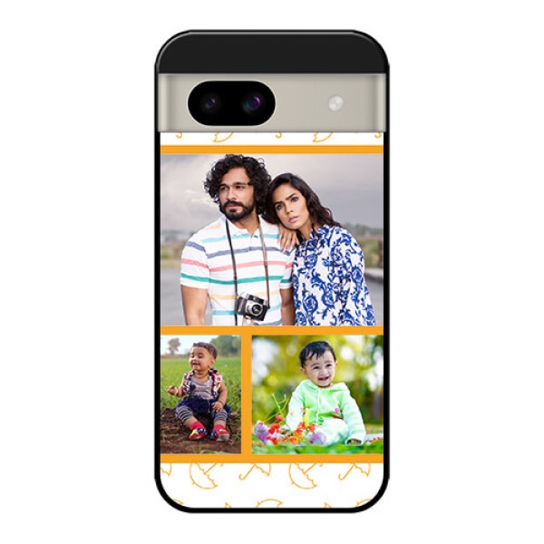 Google Pixel 8A 5G Custom Glass Phone Case - Yellow Pattern Design