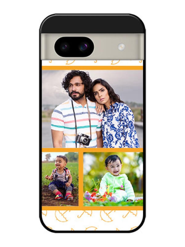 Custom Google Pixel 8A 5G Custom Glass Phone Case - Yellow Pattern Design