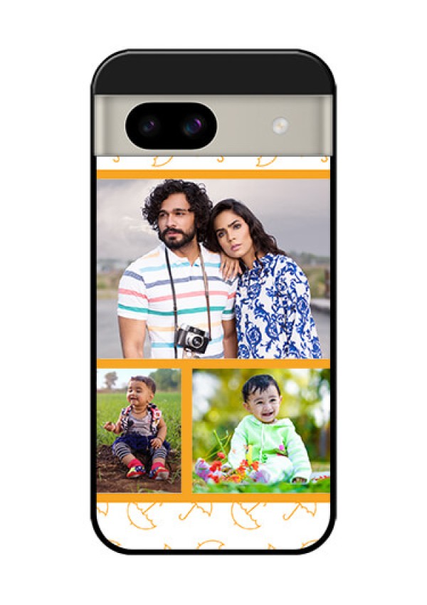 Google Pixel 8A 5G Custom Glass Phone Case - Yellow Pattern Design