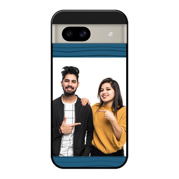 Google Pixel 8A 5G Custom Glass Phone Case - Blue Pattern Cover Design