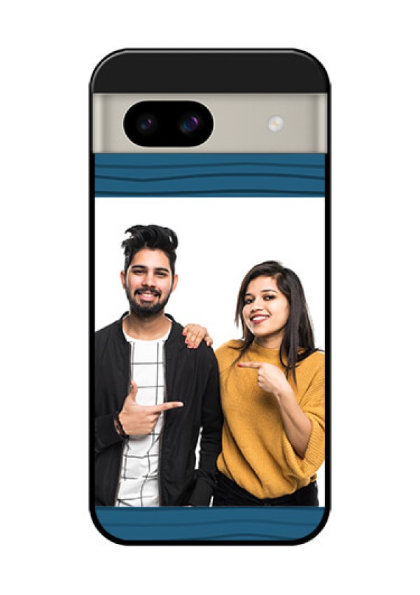 Google Pixel 8A 5G Custom Glass Phone Case - Blue Pattern Cover Design