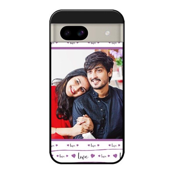 Google Pixel 8A 5G Custom Glass Phone Case - Couples Heart Design