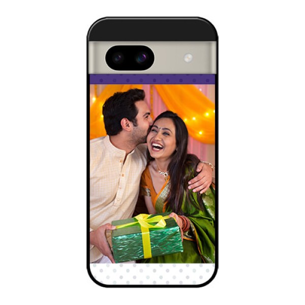 Google Pixel 8A 5G Custom Glass Phone Case - Violet Colored Pattern Design