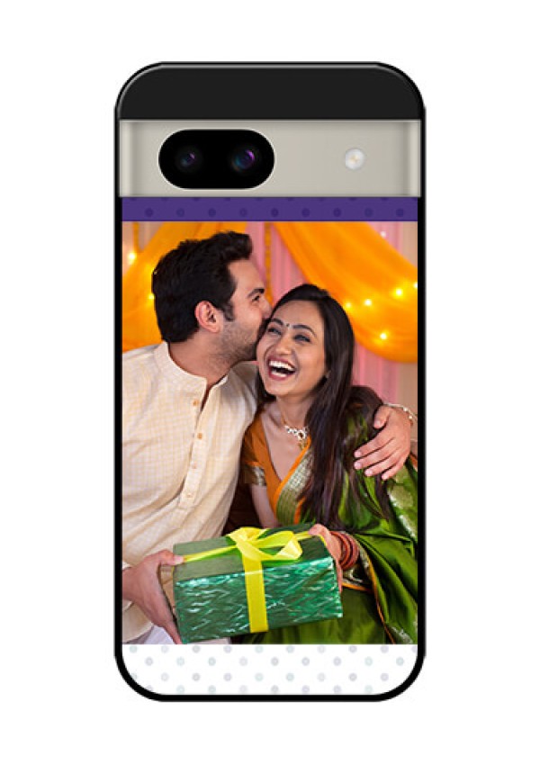 Google Pixel 8A 5G Custom Glass Phone Case - Violet Colored Pattern Design
