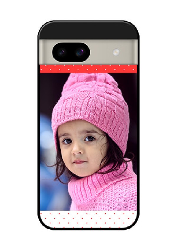 Google Pixel 8A 5G Custom Glass Phone Case - Red Pattern Design