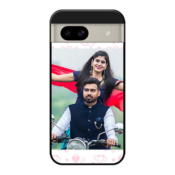 Google Pixel 8A 5G Custom Glass Phone Case - Pink Flying Heart Design