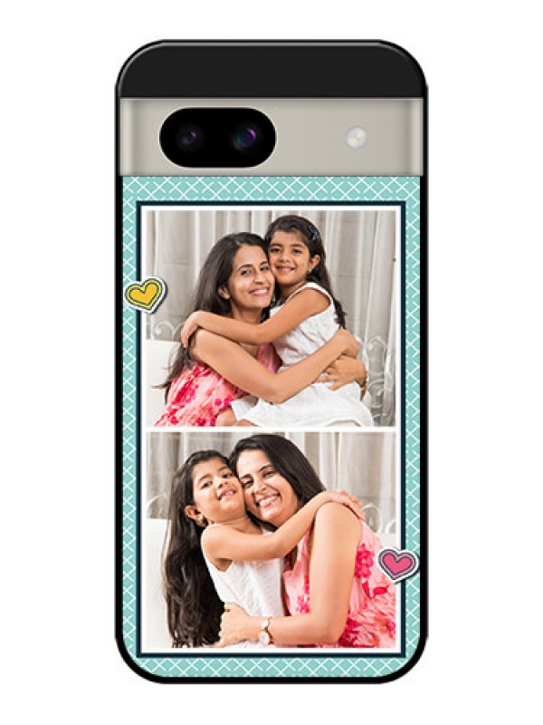 Custom Google Pixel 8A 5G Custom Glass Phone Case - 2 Image Holder With Pattern Design