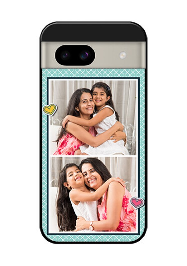 Google Pixel 8A 5G Custom Glass Phone Case - 2 Image Holder With Pattern Design
