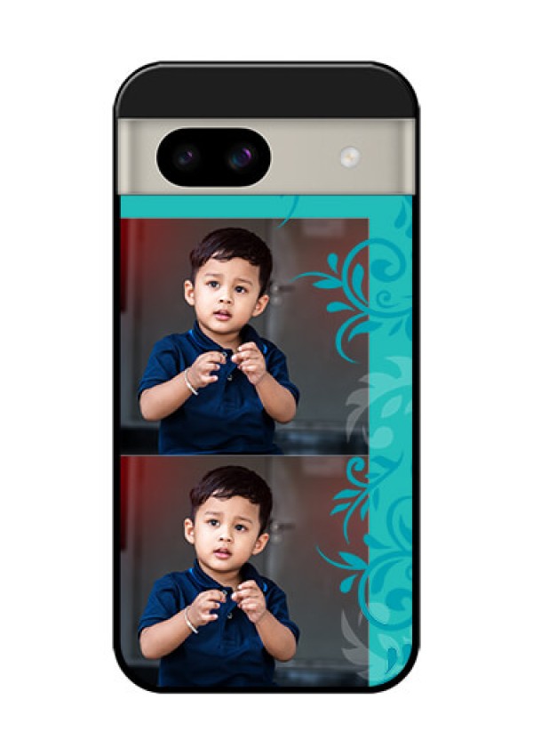 Google Pixel 8A 5G Custom Glass Phone Case - With Photo And Green Floral Design