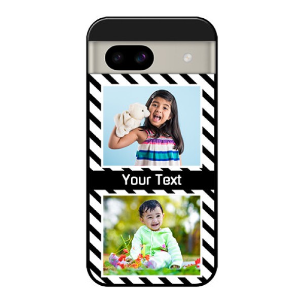 Google Pixel 8A 5G Custom Glass Phone Case - Black And White Stripes Design
