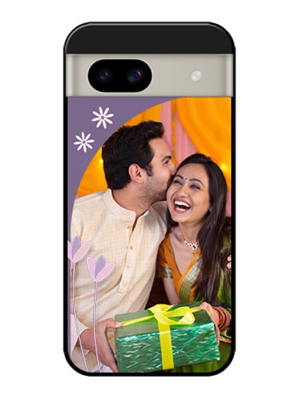 Custom Google Pixel 8A 5G Custom Glass Phone Case - Lavender Flowers Design