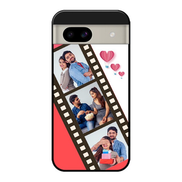 Google Pixel 8A 5G Custom Glass Phone Case - 3 Image Holder With Film Reel