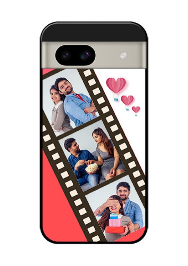 Google Pixel 8A 5G Custom Glass Phone Case - 3 Image Holder With Film Reel