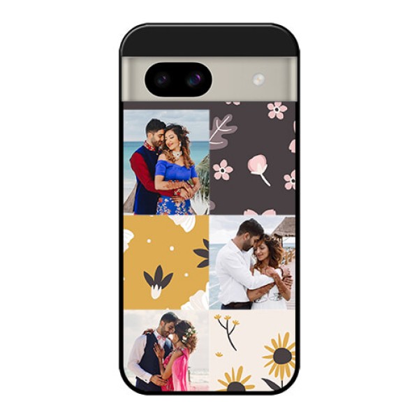 Google Pixel 8A 5G Custom Glass Phone Case - 3 Images With Floral Design