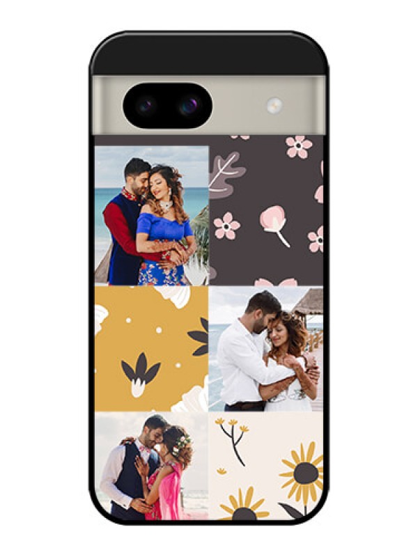 Custom Google Pixel 8A 5G Custom Glass Phone Case - 3 Images With Floral Design