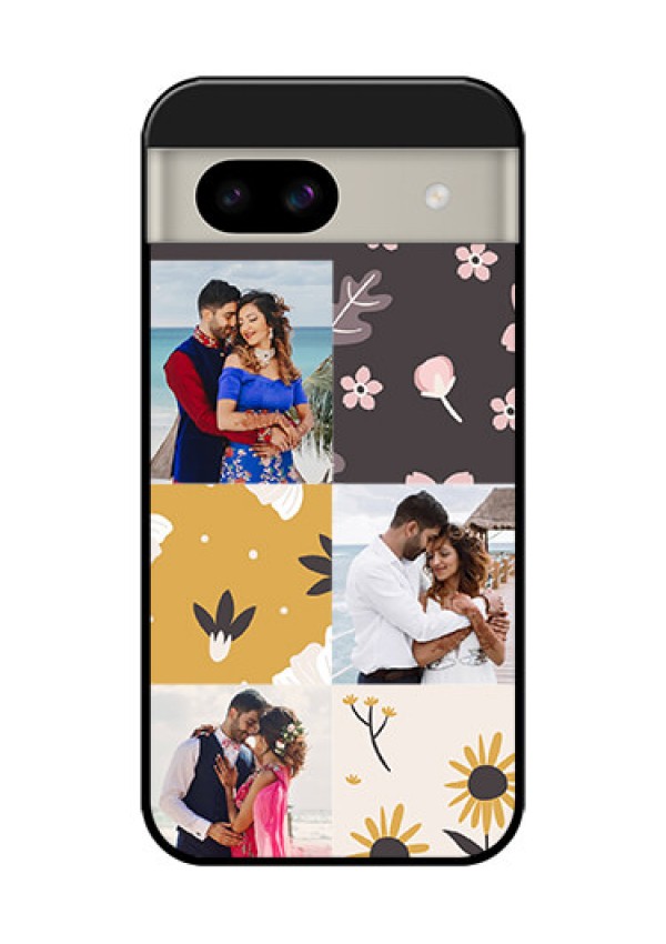 Google Pixel 8A 5G Custom Glass Phone Case - 3 Images With Floral Design