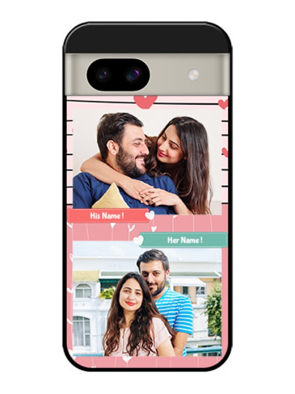 Custom Google Pixel 8A 5G Custom Glass Phone Case - Photo With Heart Design