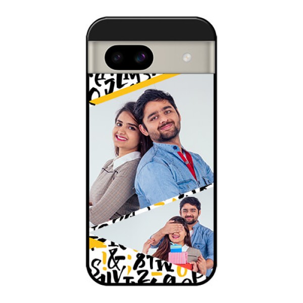 Google Pixel 8A 5G Custom Glass Phone Case - Letters Pattern Design