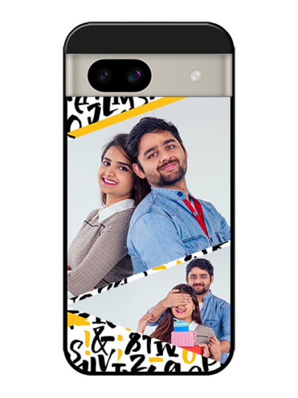 Custom Google Pixel 8A 5G Custom Glass Phone Case - Letters Pattern Design