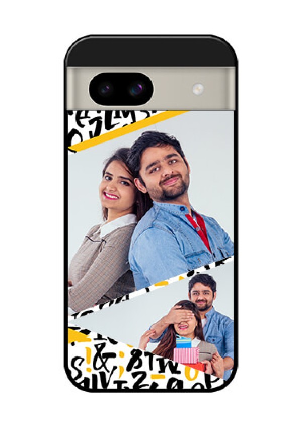 Google Pixel 8A 5G Custom Glass Phone Case - Letters Pattern Design