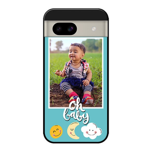 Google Pixel 8A 5G Custom Glass Phone Case - Smiley Kids Stars Design