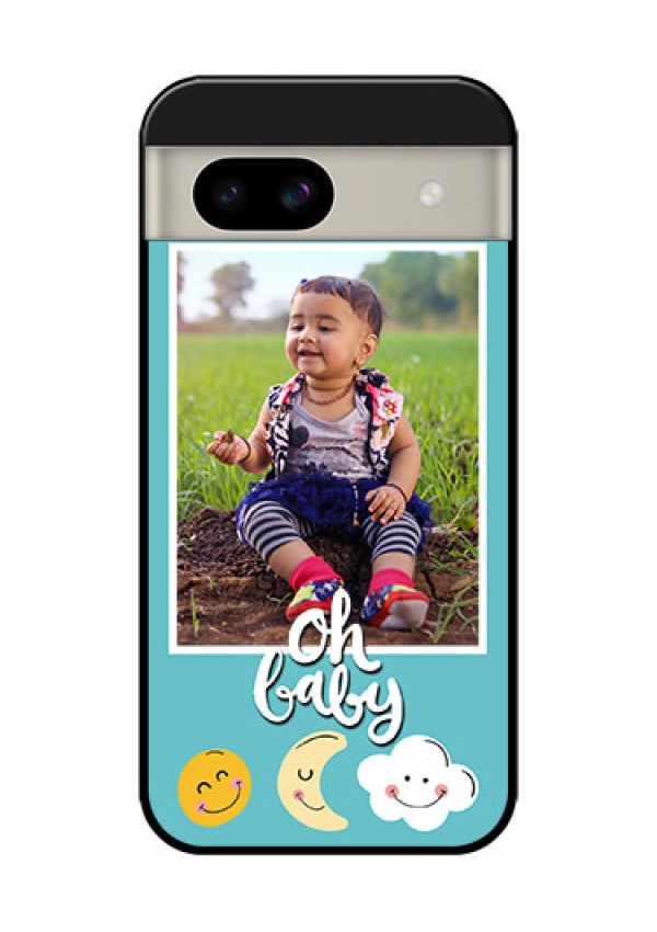 Google Pixel 8A 5G Custom Glass Phone Case - Smiley Kids Stars Design