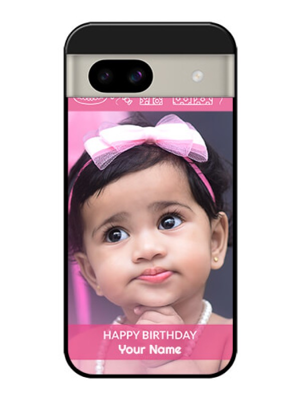 Custom Google Pixel 8A 5G Custom Glass Phone Case - With Birthday Line Art Design