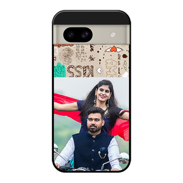 Google Pixel 8A 5G Custom Glass Phone Case - Love Doodle Pattern