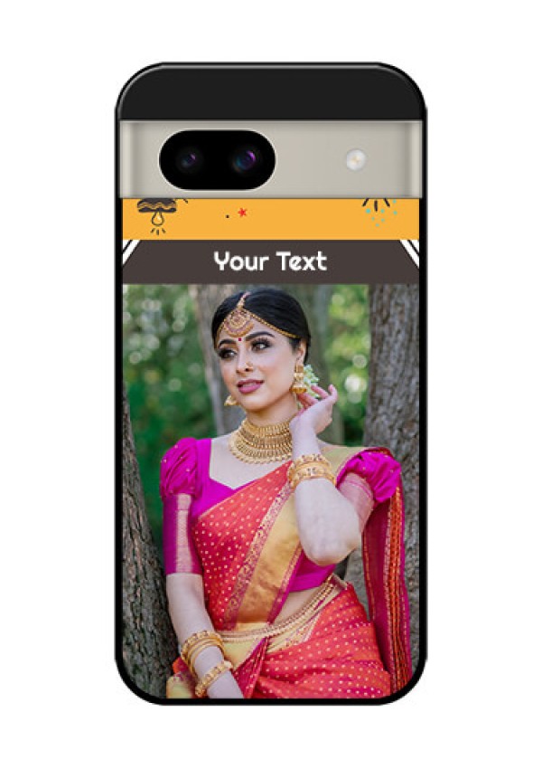 Google Pixel 8A 5G Custom Glass Phone Case - With Family Picture And Icons