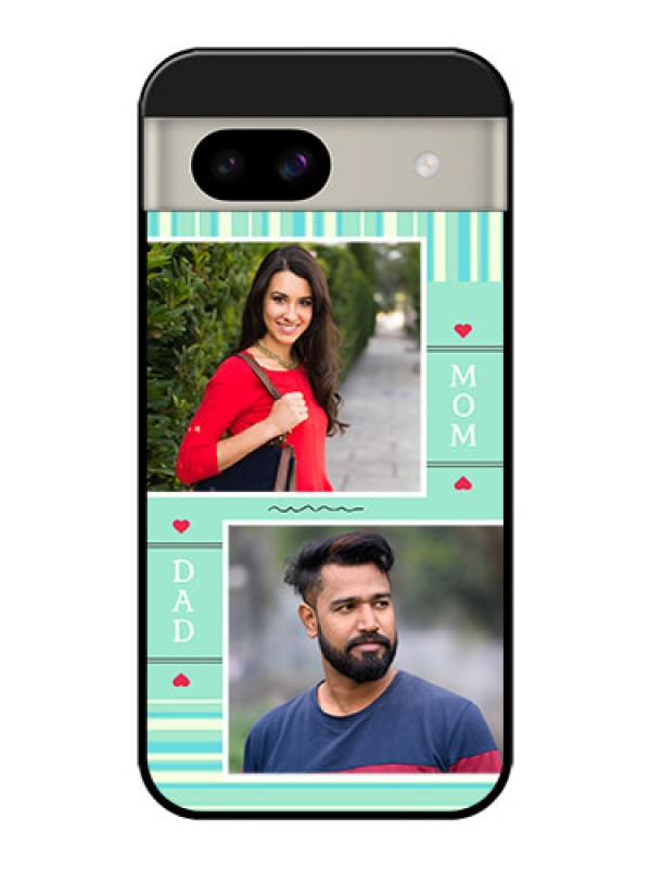Custom Google Pixel 8A 5G Custom Glass Phone Case - Mom and Dad Pic Design