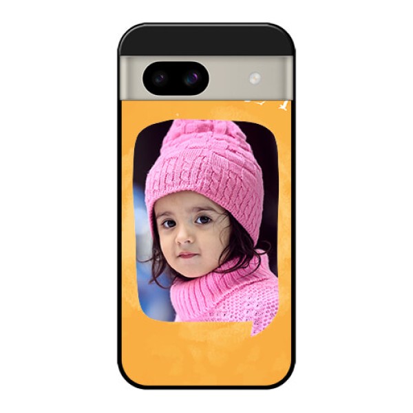 Google Pixel 8A 5G Custom Glass Phone Case - Water Color Design With Bird Icons