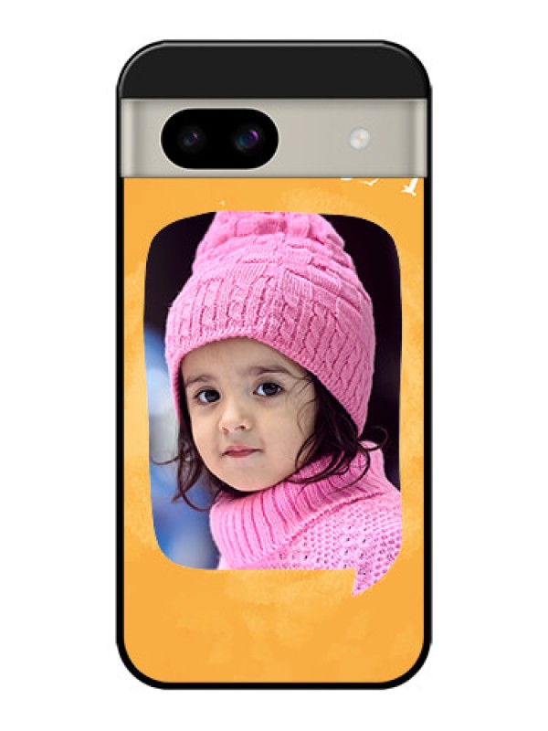 Custom Google Pixel 8A 5G Custom Glass Phone Case - Water Color Design With Bird Icons