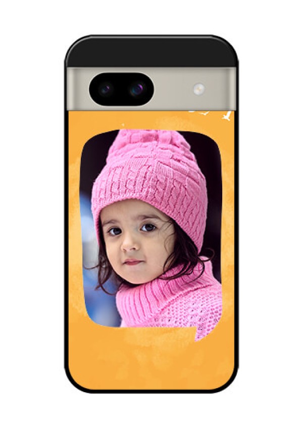 Google Pixel 8A 5G Custom Glass Phone Case - Water Color Design With Bird Icons