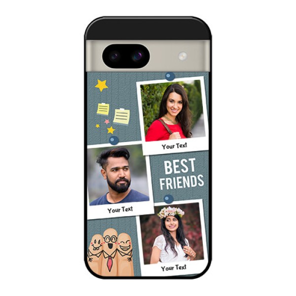 Google Pixel 8A 5G Custom Glass Phone Case - Sticky Frames And Friendship Design