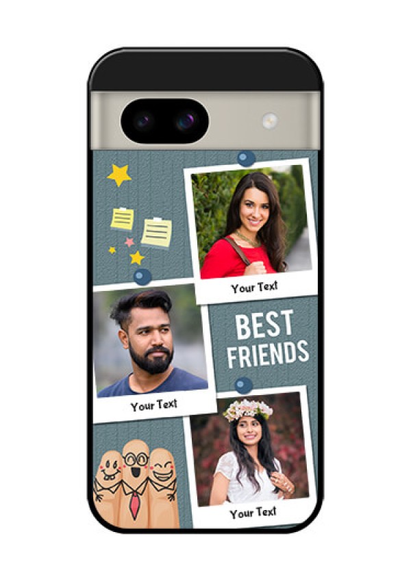 Google Pixel 8A 5G Custom Glass Phone Case - Sticky Frames And Friendship Design