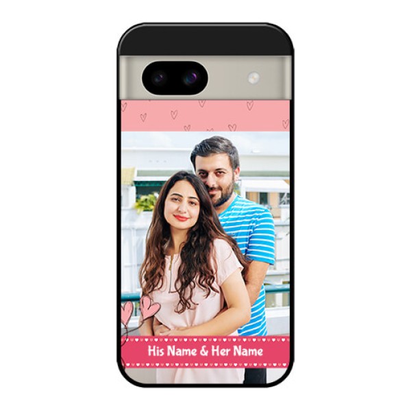Google Pixel 8A 5G Custom Glass Phone Case - Love Design Peach Color