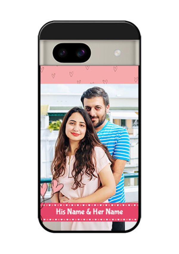 Google Pixel 8A 5G Custom Glass Phone Case - Love Design Peach Color