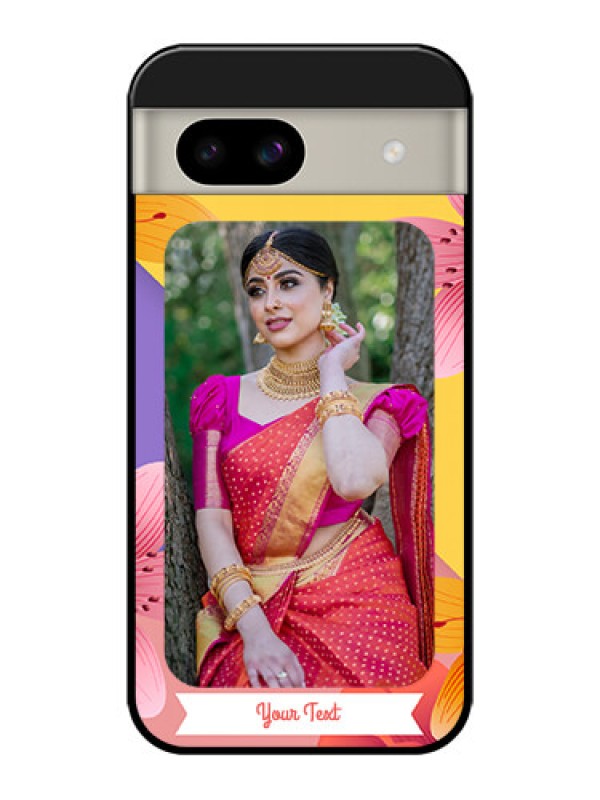 Custom Google Pixel 8A 5G Custom Glass Phone Case - 3 Image With Vintage Floral Design