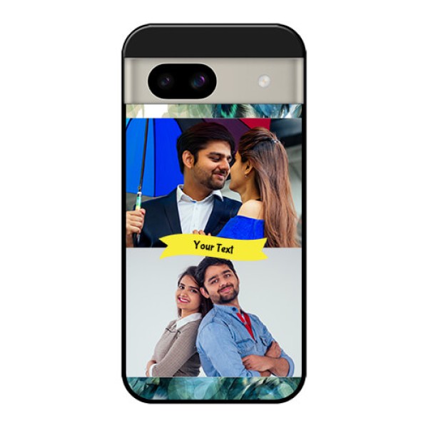 Google Pixel 8A 5G Custom Glass Phone Case - Image With Boho Peacock Feather Design