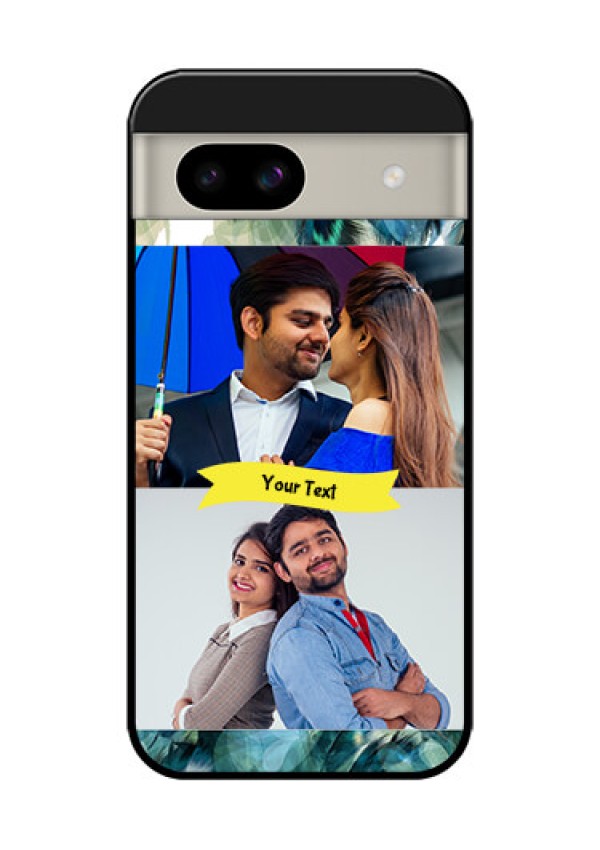 Google Pixel 8A 5G Custom Glass Phone Case - Image With Boho Peacock Feather Design