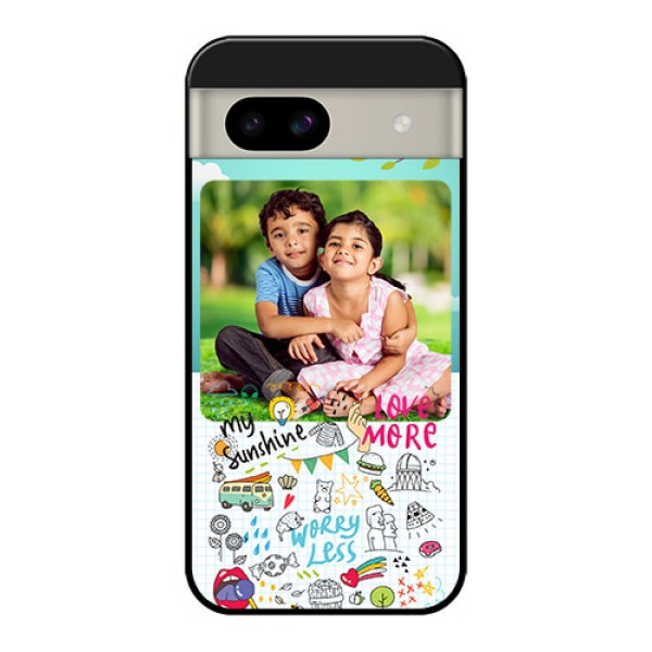 Google Pixel 8A 5G Custom Glass Phone Case - Doodle Love Design